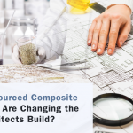 Architectural drawing with text Why Biosourced Composite Materials Are Changing the Way Architects Build?